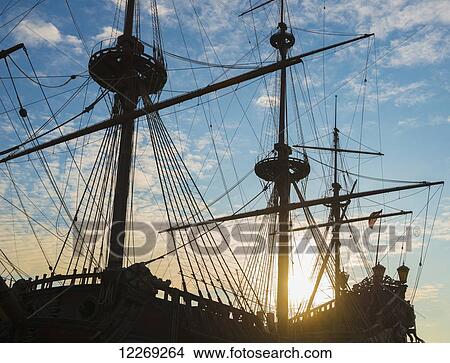 Silhouette of boat masts at sunset; Genoa, Liguria, Italy View Large Photo Image Picture - Silhouette of boat masts at sunset; Genoa, Liguria, Italy. Fotosearch