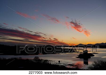 Silhouette of Castle Stalker at dusk; Appin, Argyll and Bute, Scotland View Large Photo Image Stock Image - Silhouette of Castle Stalker at dusk; Appin, Argyll and Bute, Scotland. Fotosearch