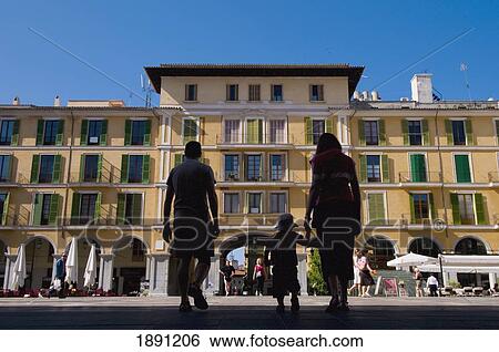 Silhouette Of Family Walking Into Plaza Mayor, Rear View View Large Photo Image Stock Photograph - Silhouette Of Family Walking Into Plaza Mayor, Rear View. Fotosearch