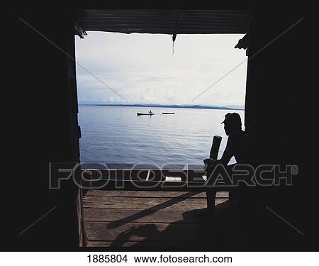 Silhouette Of Fisherman Resting In Fishermans Bar View Large Photo Image Picture - Silhouette Of Fisherman Resting In Fishermans Bar. Fotosearch