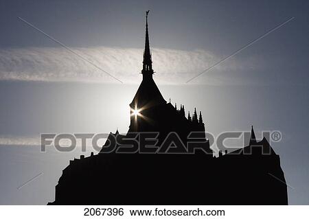 Silhouette Of Mont-Saint-Michel, As Seen From The East, France View Large Photo Image Stock Photograph - Silhouette Of Mont-Saint-Michel, As Seen From The East, France. Fotosearch
