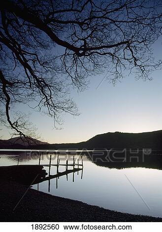 Silhouette Of Pier On Lake At Derwent Water View Large Photo Image Stock Image - Silhouette Of Pier On Lake At Derwent Water. Fotosearch