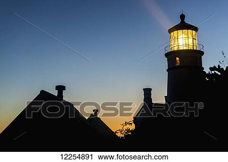 Silhouette of the Heceta Head lighthouse; Oregon, United States of America View Large Photo Image Stock Image - Silhouette of the Heceta Head lighthouse; Oregon, United States of America. Fotosearch