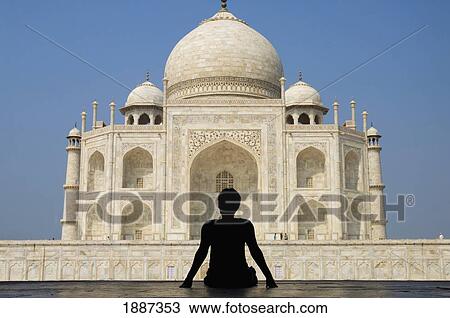 Silhouette Of Woman Admiring The Taj Mahal, Rear View View Large Photo Image Stock Image - Silhouette Of Woman Admiring The Taj Mahal, Rear View. Fotosearch