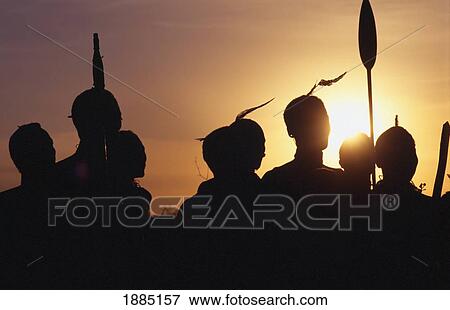 Silhouettes Of Samburu People At Sunset View Large Photo Image Stock Photo - Silhouettes Of Samburu People At Sunset. Fotosearch