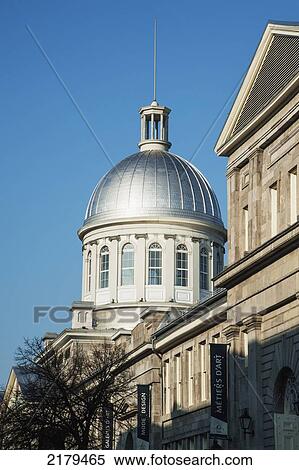 Silver Dome Of Bonsecours Market Against A Blue Sky; Montreal Quebec Canada View Large Photo Image Stock Photography - Silver Dome Of Bonsecours Market Against A Blue Sky; Montreal Quebec Canada. Fotosearch