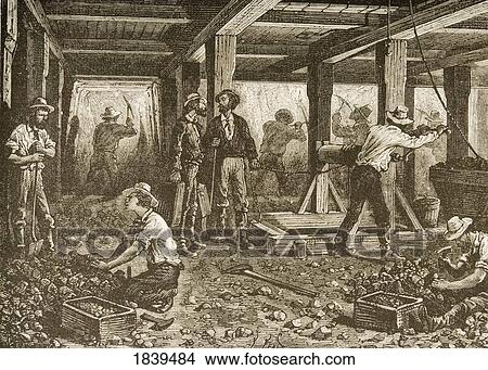 Picture - Silver Mining In Nevada In 1870S. From American Pictures Drawn With Pen And Pencil By Rev Samuel Manning Circa 1880. Fotosearch
