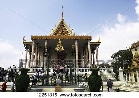 Silver Pagoda, tourists climb steps and take photos; Phnom Penh, Cambodia View Large Photo Image Stock Photography - Silver Pagoda, tourists climb steps and take photos; Phnom Penh, Cambodia. Fotosearch