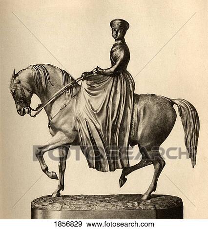 Stock Photo - Silver Statuette Of Queen Victoria 1819-1901 Engraved By Emery Walker. From The Book The Letters Of Queen Victoria 1844-1853 Vol Iipublished 1907.. Fotosearch