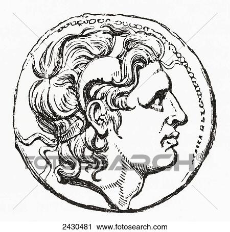 Stock Image - Silver tetradrachma of Alexander III of Macedon, 356. Fotosearch
