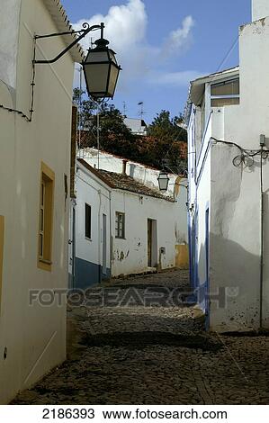 Silves, Portugal. Whitewashed Streets Of Silves. View Large Photo Image Stock Image - Silves, Portugal. Whitewashed Streets Of Silves.. Fotosearch