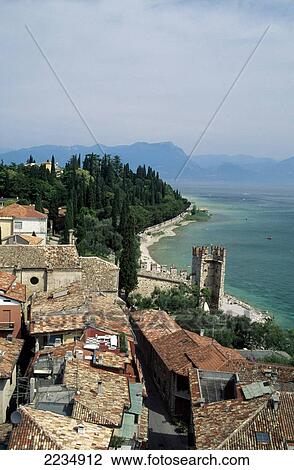 Simione On Lake Garda, Italian Lakes, Italy. View Large Photo Image Stock Image - Simione On Lake Garda, Italian Lakes, Italy.. Fotosearch