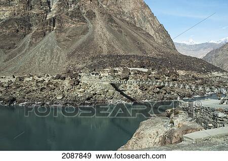 Simple Suspension Bridge Over The Shyok River, Northern Areas, Pakistan View Large Photo Image Stock Photo - Simple Suspension Bridge Over The Shyok River, Northern Areas, Pakistan. Fotosearch