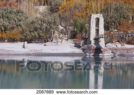 Simple Suspension Bridge Over The Shyok River, Kiris, Northern Areas, Pakistan View Large Photo Image Stock Photo - Simple Suspension Bridge Over The Shyok River, Kiris, Northern Areas, Pakistan. Fotosearch