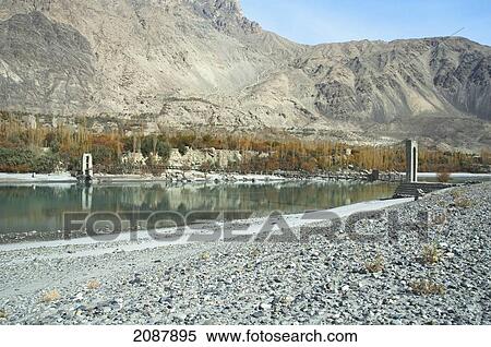 Simple Suspension Bridge Over The Shyok River, Kiris, Northern Areas, Pakistan View Large Photo Image Stock Photography - Simple Suspension Bridge Over The Shyok River, Kiris, Northern Areas, Pakistan. Fotosearch