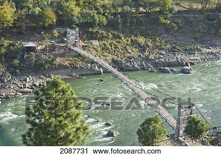Simple Suspension Bridge Over The Jhelum River, Azad Kashmir, Pakistan View Large Photo Image Stock Image - Simple Suspension Bridge Over The Jhelum River, Azad Kashmir, Pakistan. Fotosearch