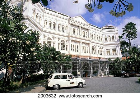 Singapore, Exterior Of Famous Raffles Hotel View Large Photo Image Stock Image - Singapore, Exterior Of Famous Raffles Hotel. Fotosearch