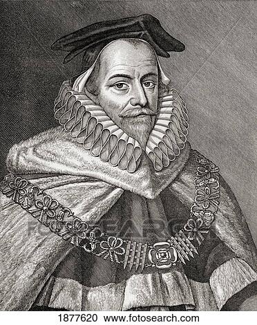 Stock Image - Sir Edward Coke, 1552 To 1634. Seventeenth-Century English Jurist And Member Of Parliament. From The Book Short History Of The English People By J. R. Green Published London 1893.. Fotosearch