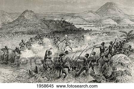 Sir Henry Morton Stanley's First Encounter With The Mazamboni People During His Emin Pasha Relief Expedition In Africa, 1886 To 1889. From In Darkest Africa By Henry M. Stanley Published 1890. View Large Photo Image Stock Photography - Sir Henry Morton Stanley's First Encounter With The Mazamboni People During His Emin Pasha Relief Expedition In Africa, 1886 To 1889. From In Darkest Africa By Henry M. Stanley Published 1890.. Fotosearch