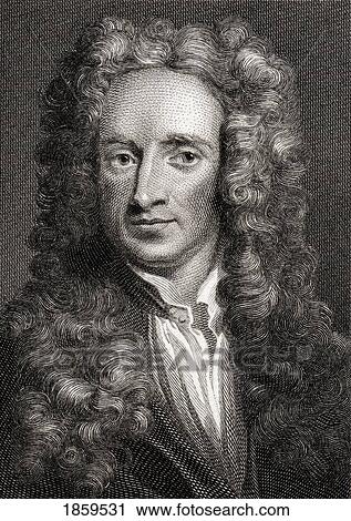 Stock Image - Sir Isaac Newton, 1642-1727. English Physicist And Mathematician. Engraved By Edward Smith From Painting By Sir George Kneller.. Fotosearch