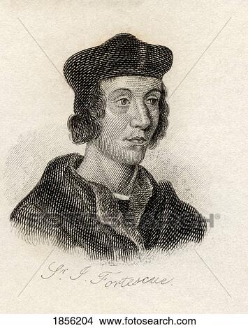 Picture - Sir John Fortescue Of Salden C. 1531 - 1607. Chancellor Of The Exchequer Of England. From The Book Crabb's Historical Dictionary Published 1825.. Fotosearch