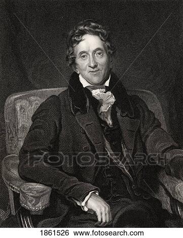 Stock Photograph - Sir John Soane 1753 To 1837 English Architect Engraved By J Thomson After Sir T Lawrence From The Book National Portrait Gallery Volume V Published C 1835. Fotosearch