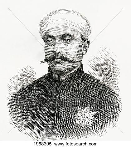 Stock Photography - Sir Mir Turab Ali Khan, Salar Jung I, 1829 To 1883. Indian Statesman And Prime Minister Of Hyderabad, Andhra Pradesh, India. From El Mundo En La Mano, Published 1878.. Fotosearch