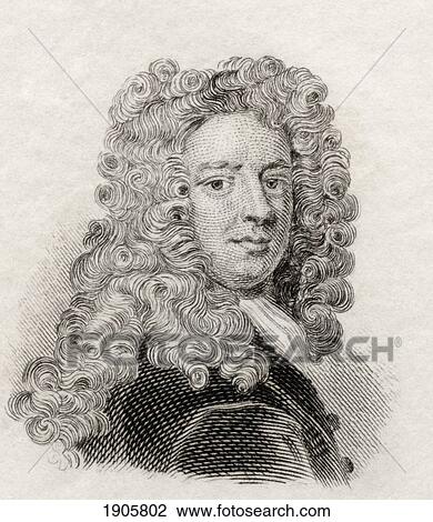 Stock Image - Sir Samuel Garth, 1661 To 1719. English Physician And Poet. From Crabb's Historical Dictionary Published 1825.. Fotosearch