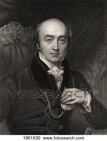 Stock Image - Sir Thomas Lawrence 1769 To 1830 English Portrait Painter Collector And President Of The Royal Academy Engraved By J Thomson After Charles Landseer From The Book National Portrait Gallery Volume Iii Published C 1835. Fotosearch