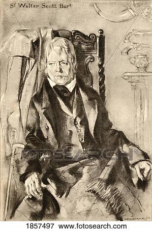 Stock Photo - Sir Walter Scott, 1771-183. Scottish Novelist, Poet, Historian And Biographer. From An Illustration By A. S. Hartrick. Fotosearch
