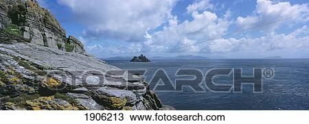Stock Image - Skellig Islands Coast, Panoramic View, County Kerry, Ireland. Fotosearch