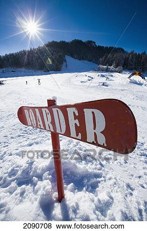 Ski Slope With Snowboard Sign Saying 'boarder' At Ski And Snowboard Resort In Waidring, Austrian Alps, Austria View Large Photo Image Stock Photo - Ski Slope With Snowboard Sign Saying 'boarder' At Ski And Snowboard Resort In Waidring, Austrian Alps, Austria. Fotosearch