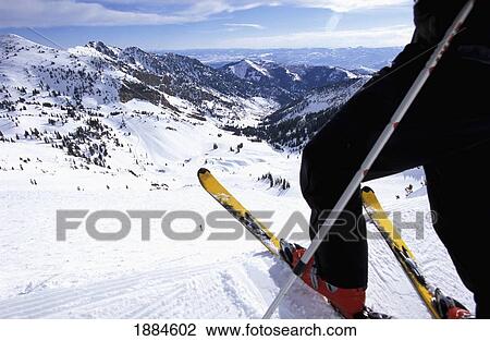 Skier On Top Of Mountain, Low Angle View View Large Photo Image Stock Image - Skier On Top Of Mountain, Low Angle View. Fotosearch