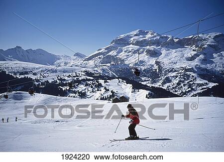 Skiers At Alta Badia Ski Area View Large Photo Image Stock Image - Skiers At Alta Badia Ski Area. Fotosearch