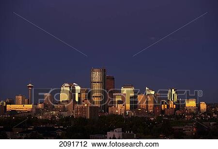 Skyline At Sunrise; Calgary, Alberta, Canada View Large Photo Image Stock Image - Skyline At Sunrise; Calgary, Alberta, Canada. Fotosearch