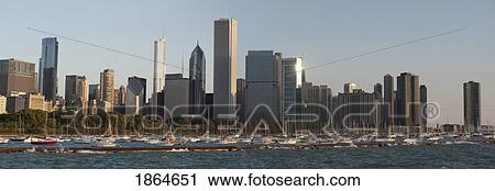 Skyline, Chicago, Illinois, Usa View Large Photo Image Stock Image - Skyline, Chicago, Illinois, Usa. Fotosearch