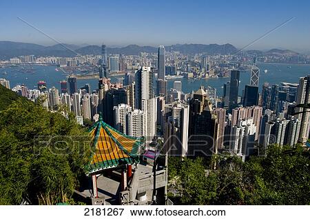 Skyline From Peak, Hong Kong View Large Photo Image Stock Photo - Skyline From Peak, Hong Kong. Fotosearch