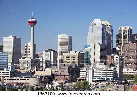 Stock Image - Skyline Of Calgary, Alberta, Canada. Fotosearch
