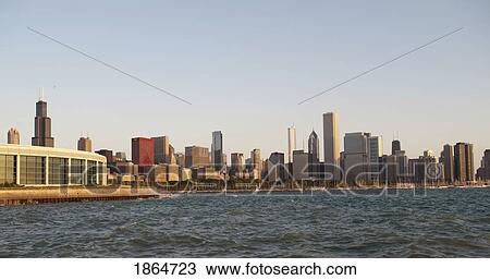Stock Image - Skyline Of Chicago, Illinois, Usa. Fotosearch