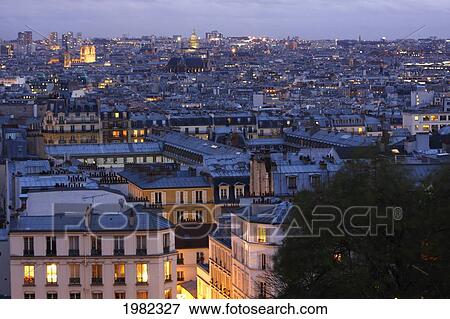 Skyline Of Paris From Montmartre; Paris France View Large Photo Image Stock Photo - Skyline Of Paris From Montmartre; Paris France. Fotosearch