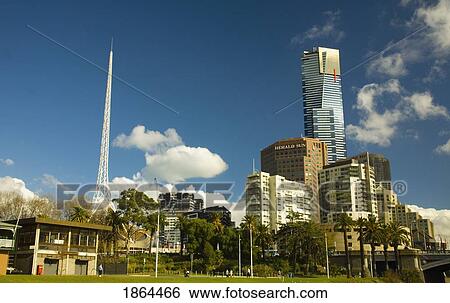 Stock Photograph - Skyline Of The City Of Melbourne; Melbourne, Australia. Fotosearch