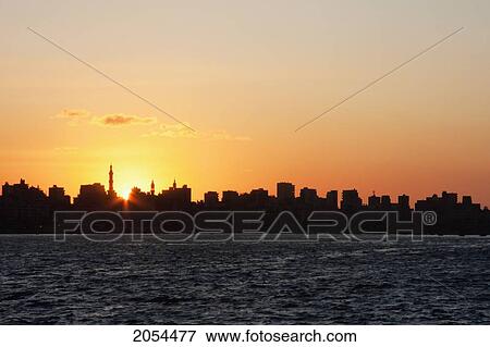 Stock Photo - Skyline Of The Ottoman District And Eastern Harbor At Sunset, Alexandria, Al Iskandariyah, Egypt. Fotosearch