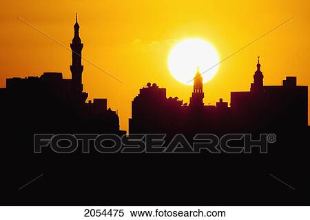 Stock Photography - Skyline Of The Ottoman District And Eastern Harbor At Sunset, Alexandria, Al Iskandariyah, Egypt. Fotosearch