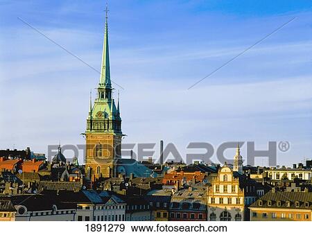 Skyline With Church View Large Photo Image Stock Photo - Skyline With Church. Fotosearch