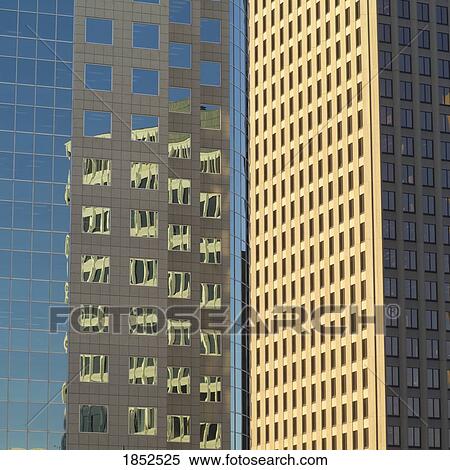 Stock Photography - Skyscraper Reflections, City Centre, Winnipeg, Manitoba, Canada. Fotosearch