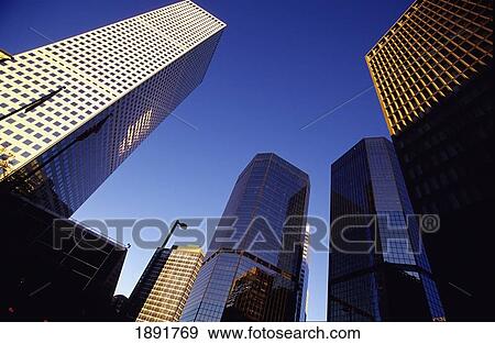 Stock Photo - Skyscrapers In Denver, Low Angle View. Fotosearch