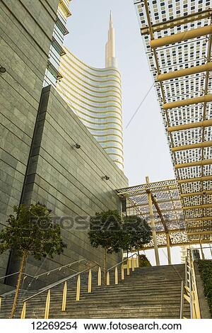Skyscrapers in the financial district; Milan, Lombardy, Italy View Large Photo Image Picture - Skyscrapers in the financial district; Milan, Lombardy, Italy. Fotosearch
