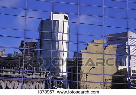 Skyscrapers Reflected In Modern Glass Building View Large Photo Image Stock Photo - Skyscrapers Reflected In Modern Glass Building. Fotosearch