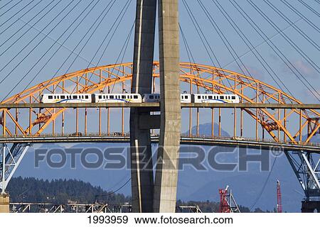 Skytrain Bridge And Pattullo Bridge, New Westminster, British Columbia, Canada View Large Photo Image Stock Photo - Skytrain Bridge And Pattullo Bridge, New Westminster, British Columbia, Canada. Fotosearch