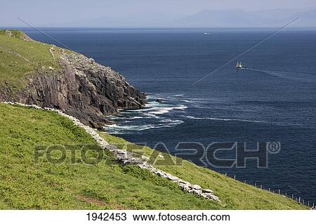Stock Image - Slea Head Coastline On The Dingle Peninsula; County Kerry Ireland. Fotosearch